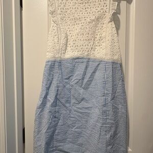 Lilly Pulitzer White and Blue Eyelet Dress